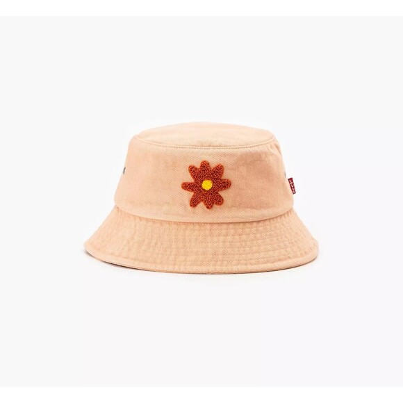 Levis Bucket Hat Orange Flower Cotton Summer Sz Med Women's NWT - Picture 2 of 7
